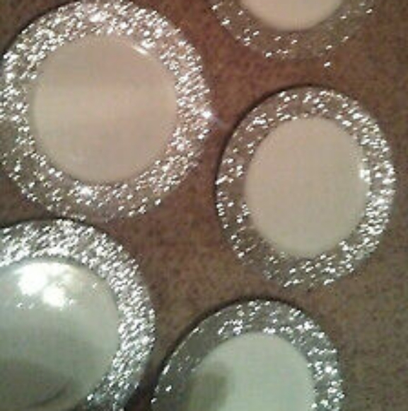 White Silver Glitter Plate Chargers, Set of 6 - Picture 1 of 1
